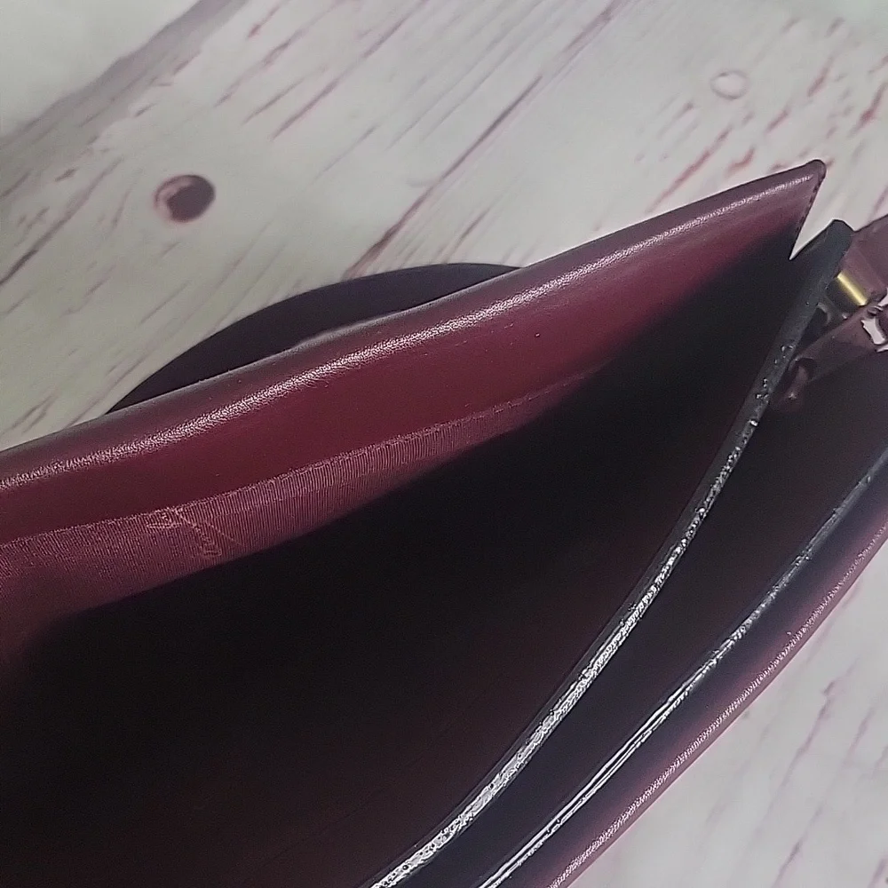 Etienne Aigner Classic Leather Burgundy Shoulder Bag